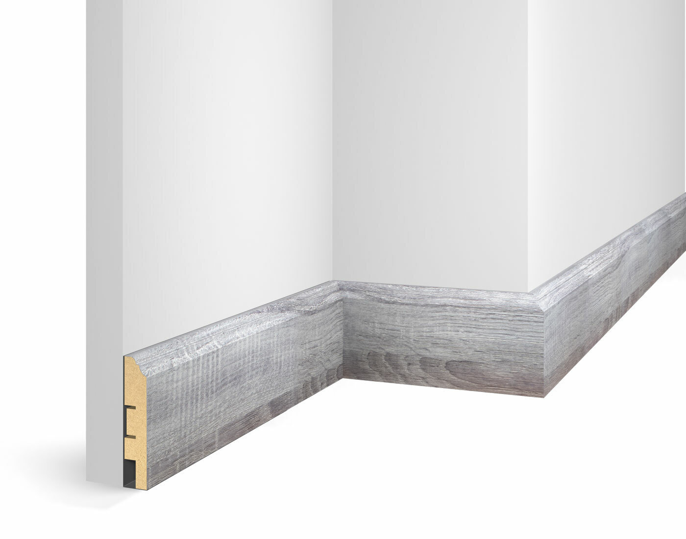 Плинтус МДФ Cosca Decor Экошпон WP07 Дуб Рейн 2400×80×16